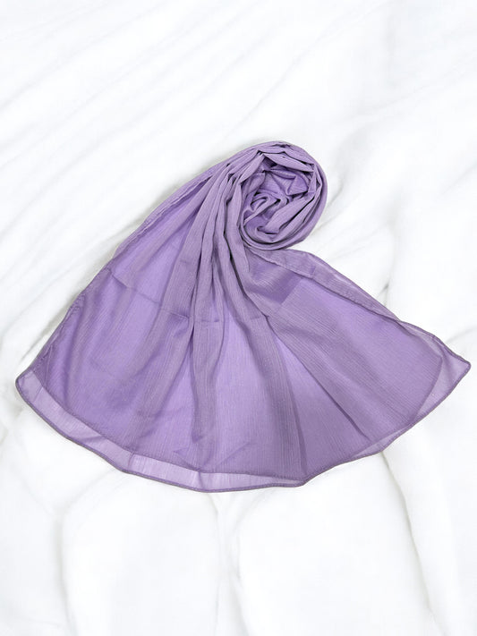 Lilac Blush - Crinkle Shimmer Chiffon Wedding Party Occasion Hijab Scarf