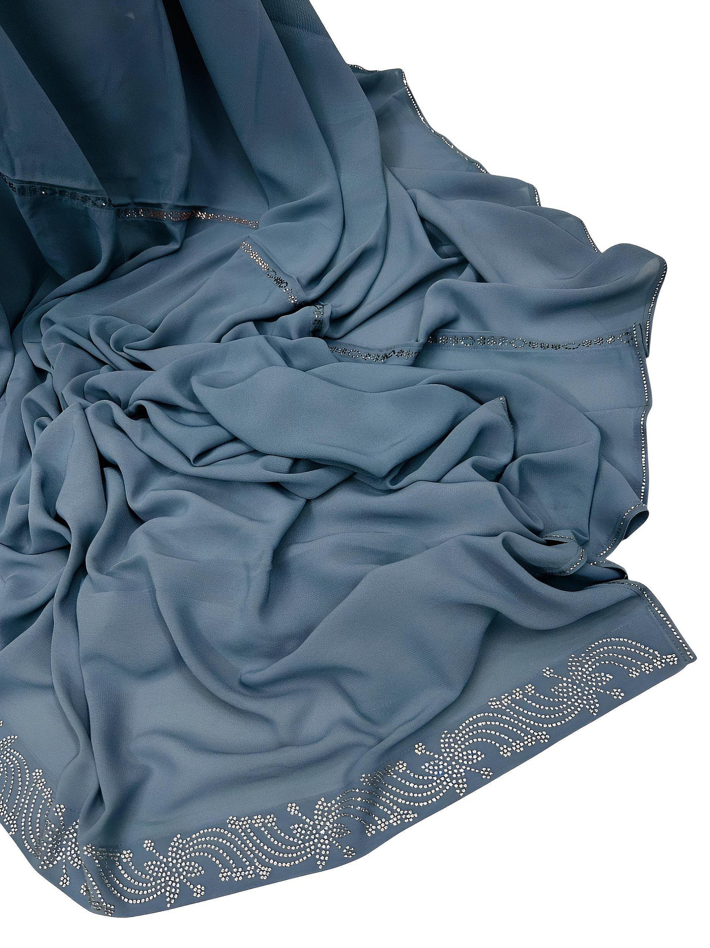 Luxury Denim Blue Sparkle Korean Shaal