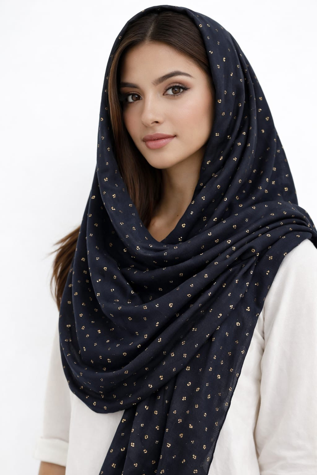 Midnight Blue Rose Sequence Hijab