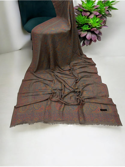Pashmina Shawl - Soil Brown Paisley