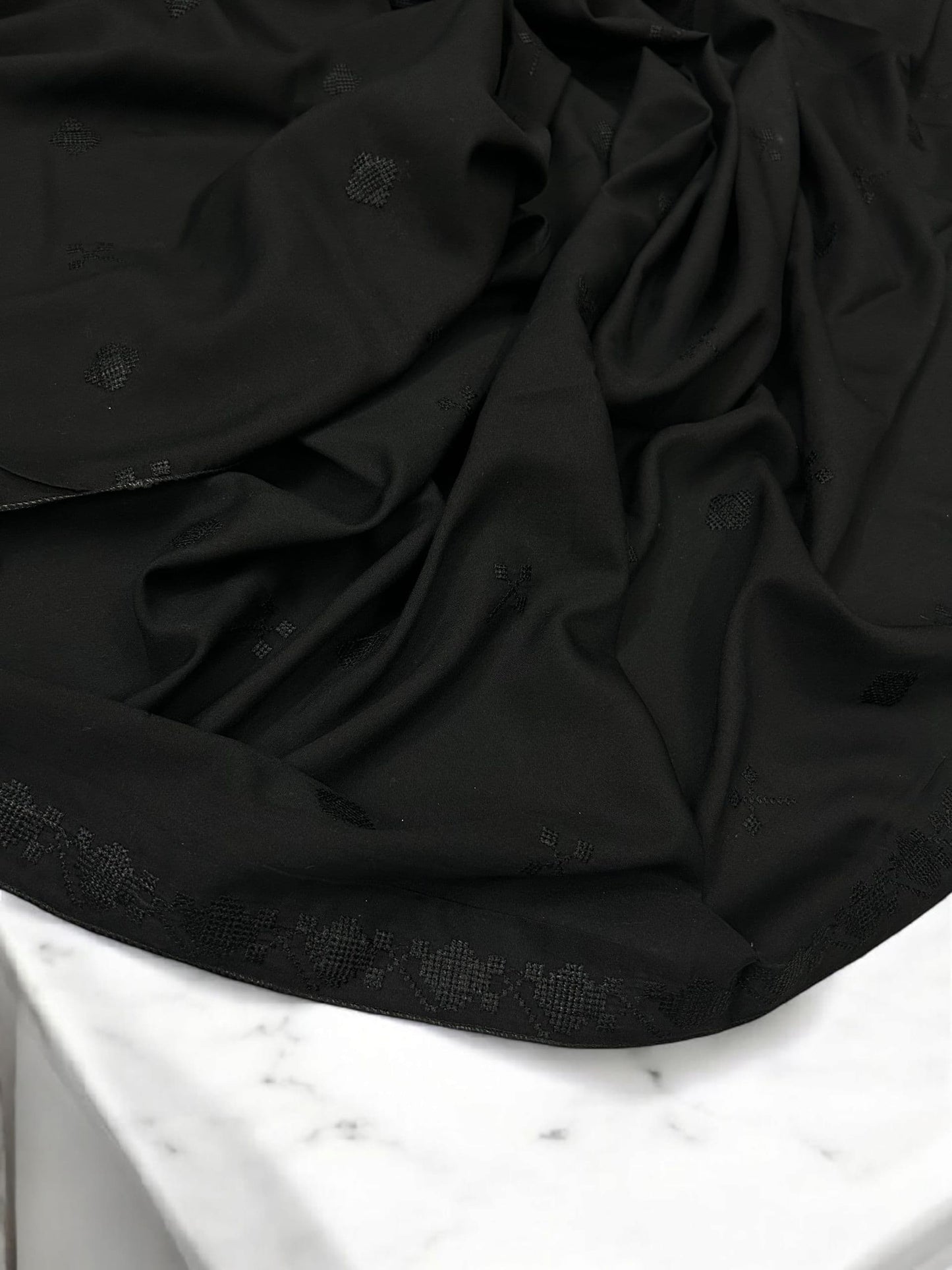 Black Mosaic Embroidered Shaal