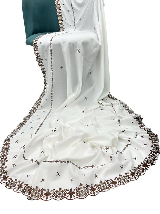 White Fancy Star Bridal Shaal