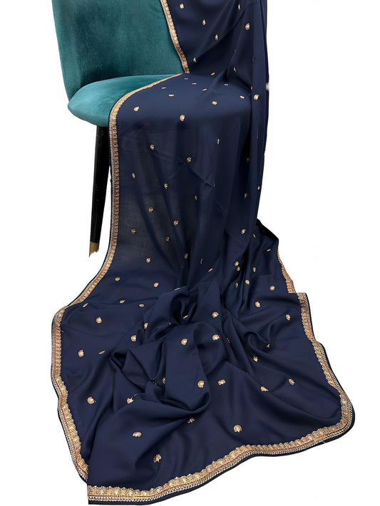 Blue Brown Bloom Shaal