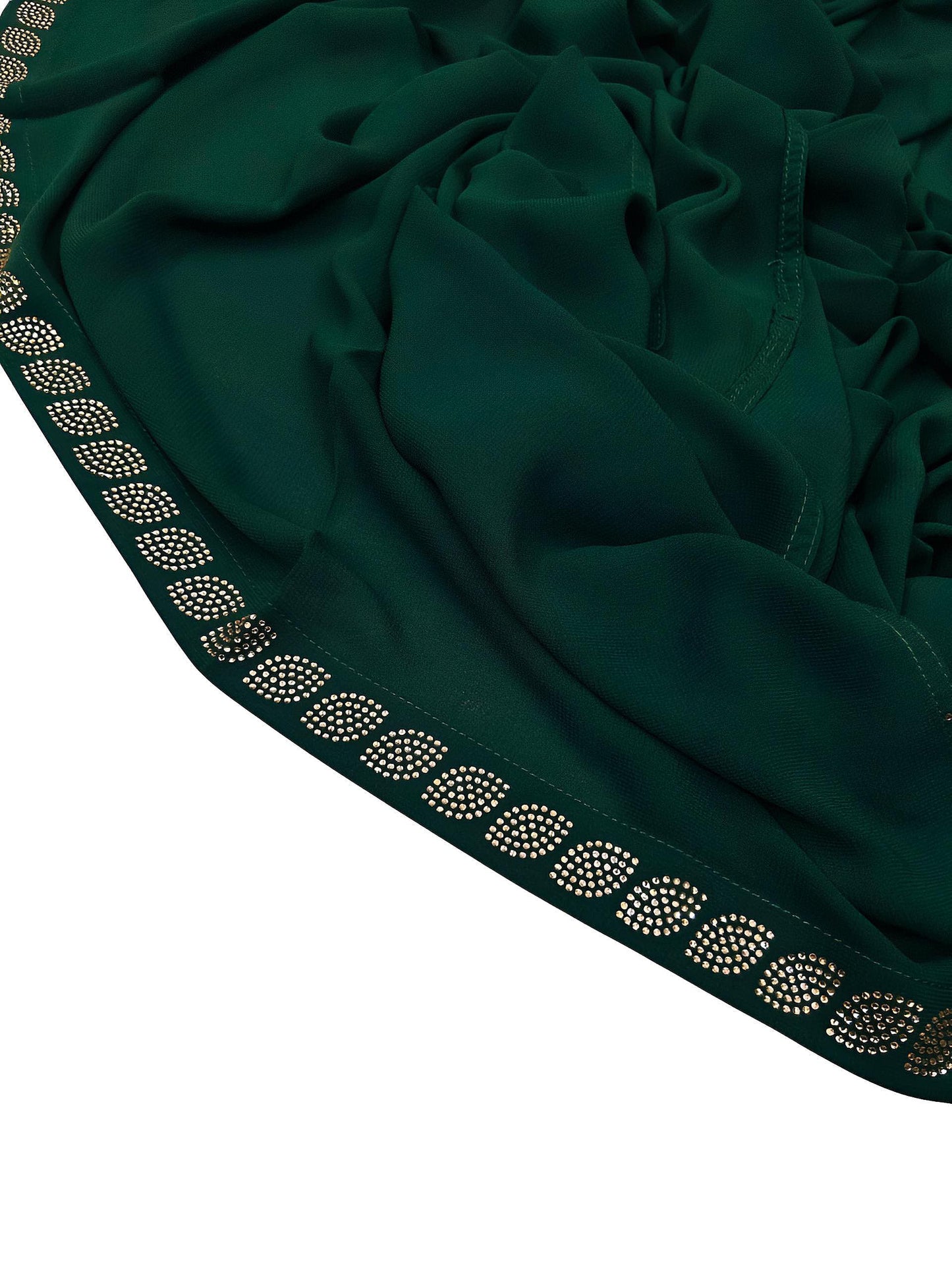 Luxury Green Gold Border Korean Shaal