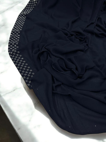 Midnight Blue Squares Border Korean Shaal