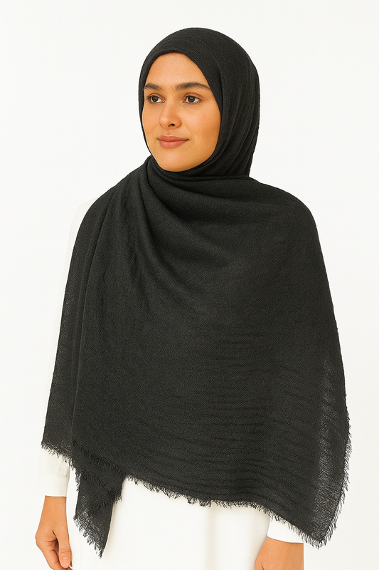 Black - Crimp Lawn Hijab