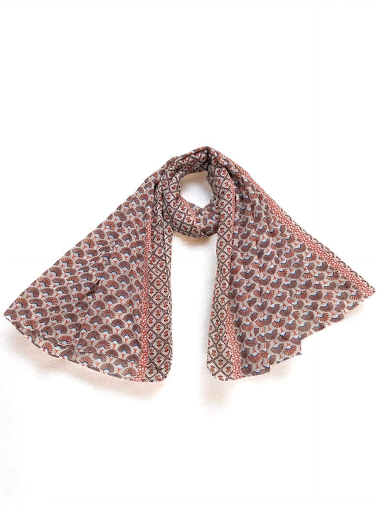 Coral Seashells Printed Modal Hijab