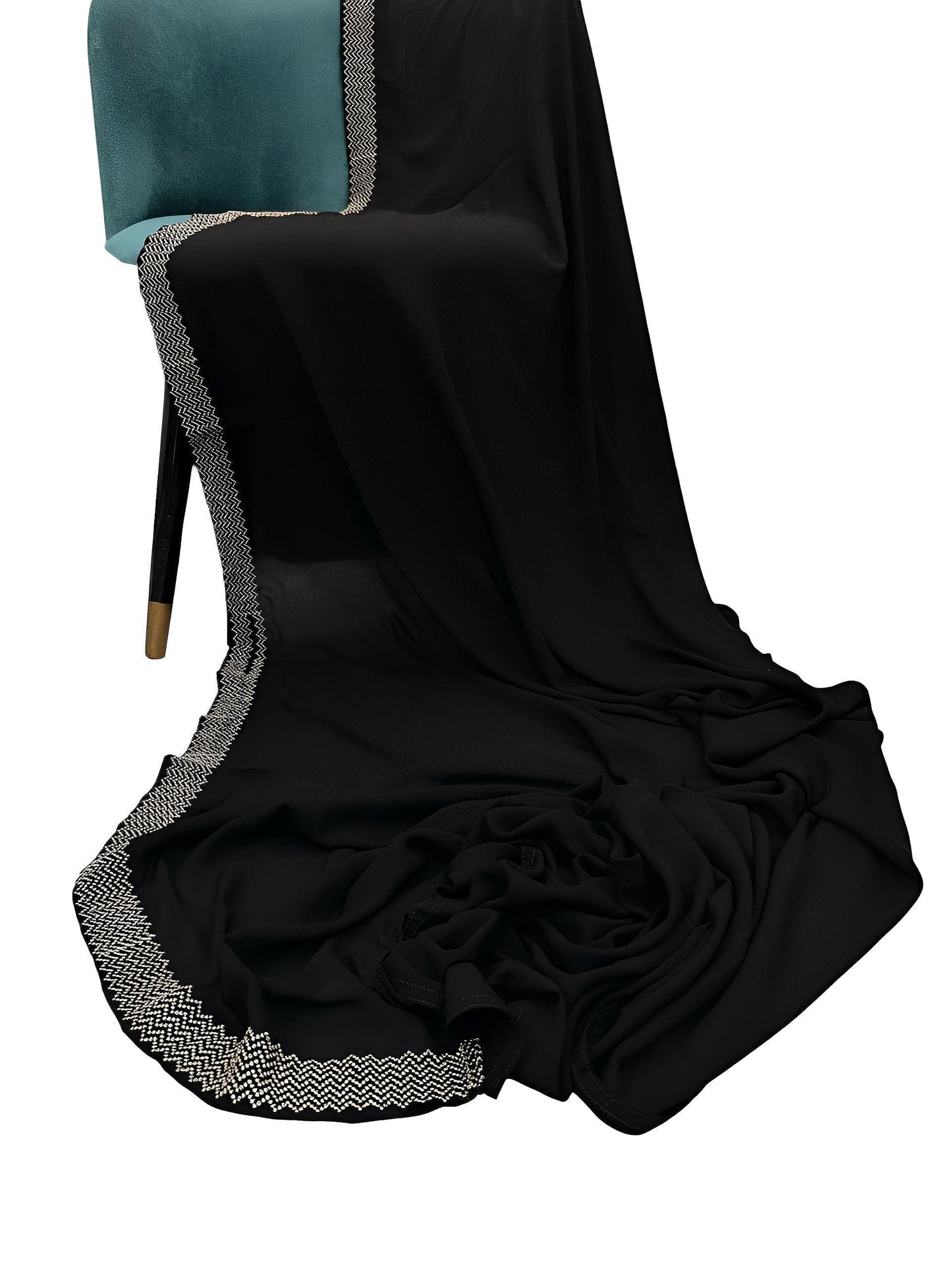 Black Gold Rippled Border Shaal