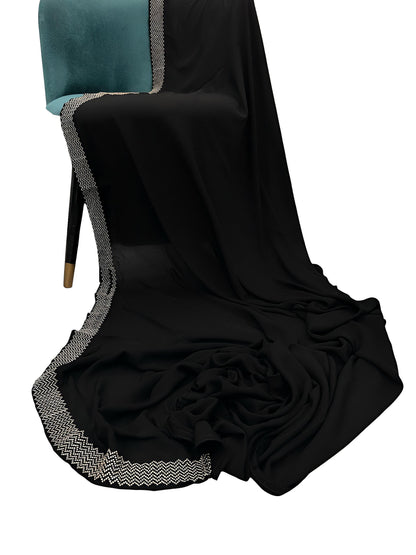 Black Gold Rippled Border Shaal