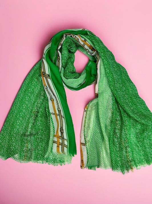 Shamrock Green Pattern Printed Modal Hijab