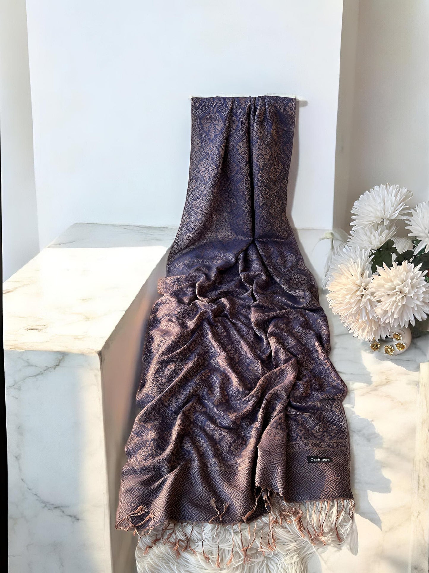 Indigo Blue Pashmina Hijab Shaal