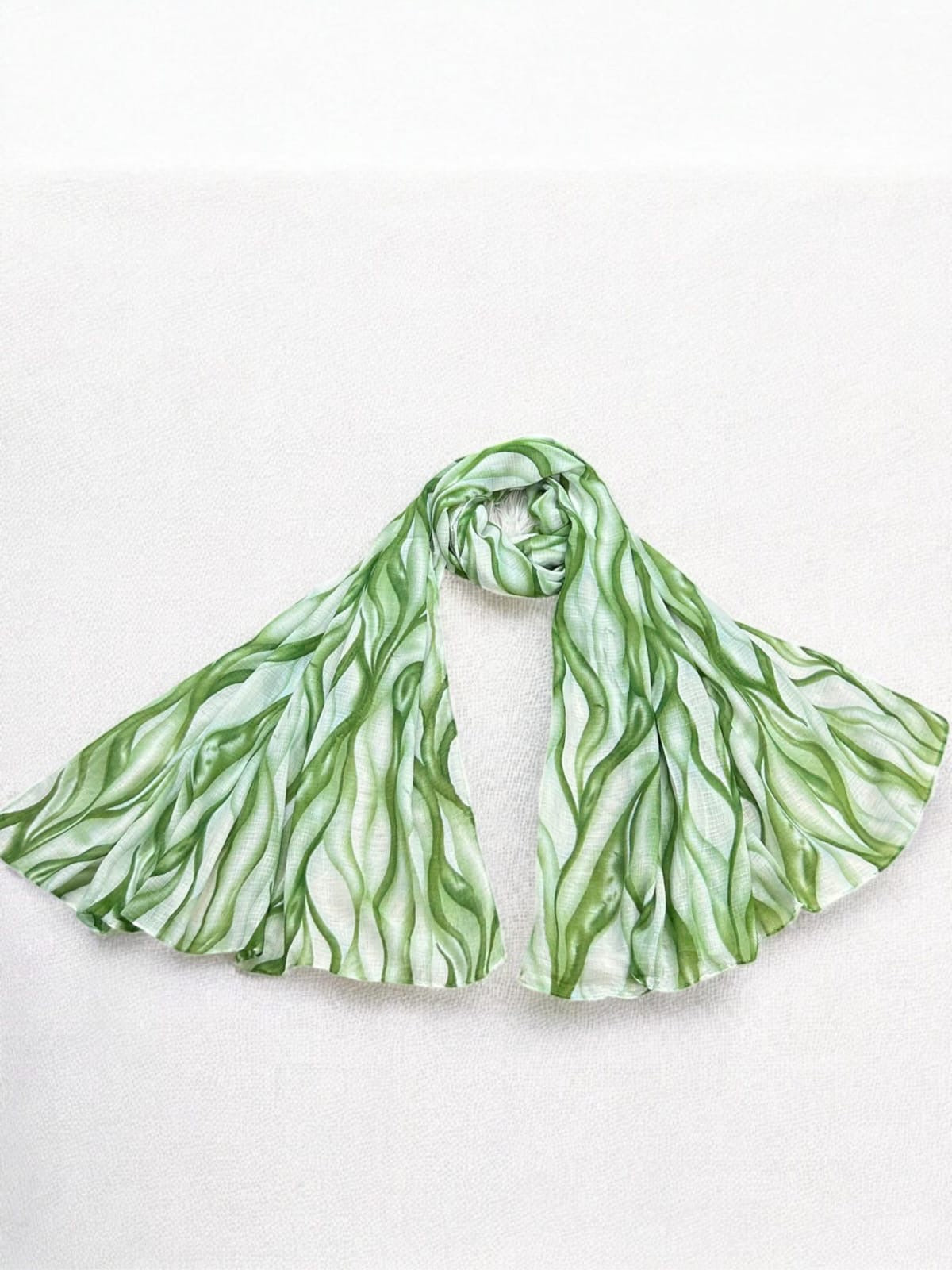 Mint Waves Tie-Dye Printed Modal Hijab