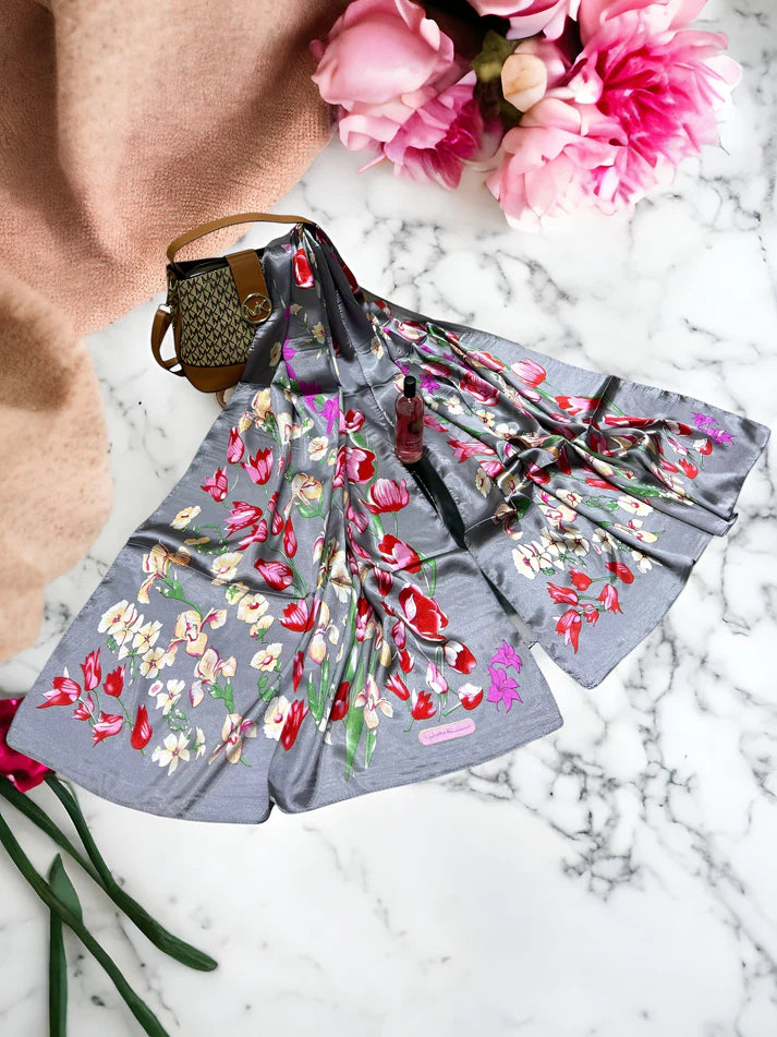 Large Satin Silk Scarf