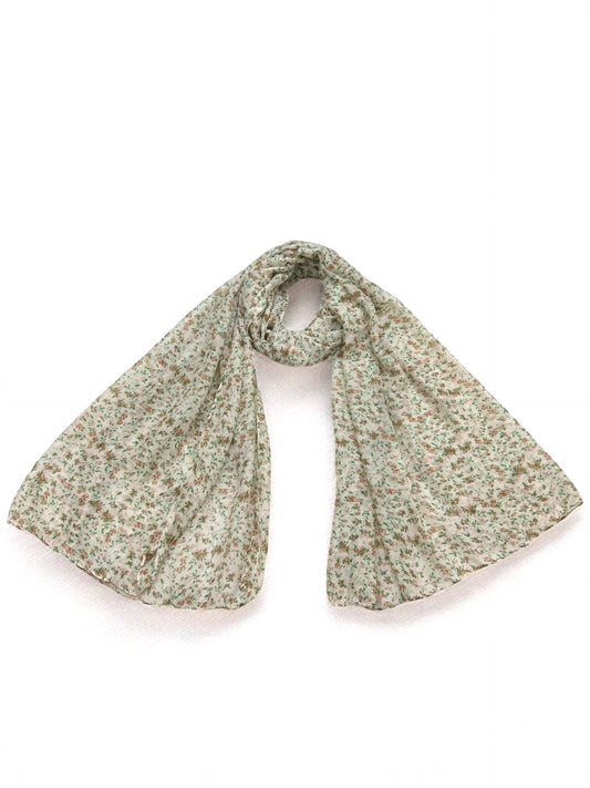 Fawn Beige Little Floral Printed Modal Hijab