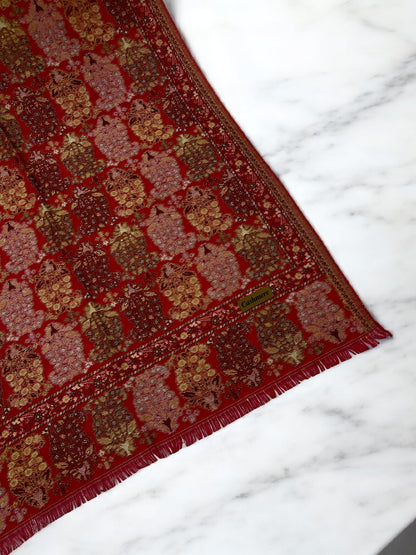 Red Tea Pink Paisleys Pashmina Hijab