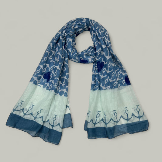 Blue Lagoon Anchorage Printed Modal Hijab