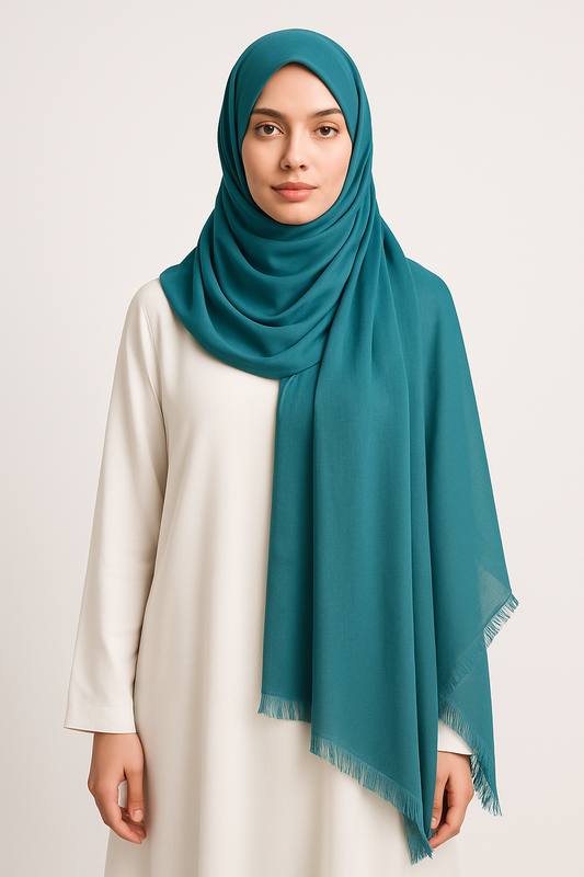 Pagoda Blue - Extra Large Turkish Lawn Hijab