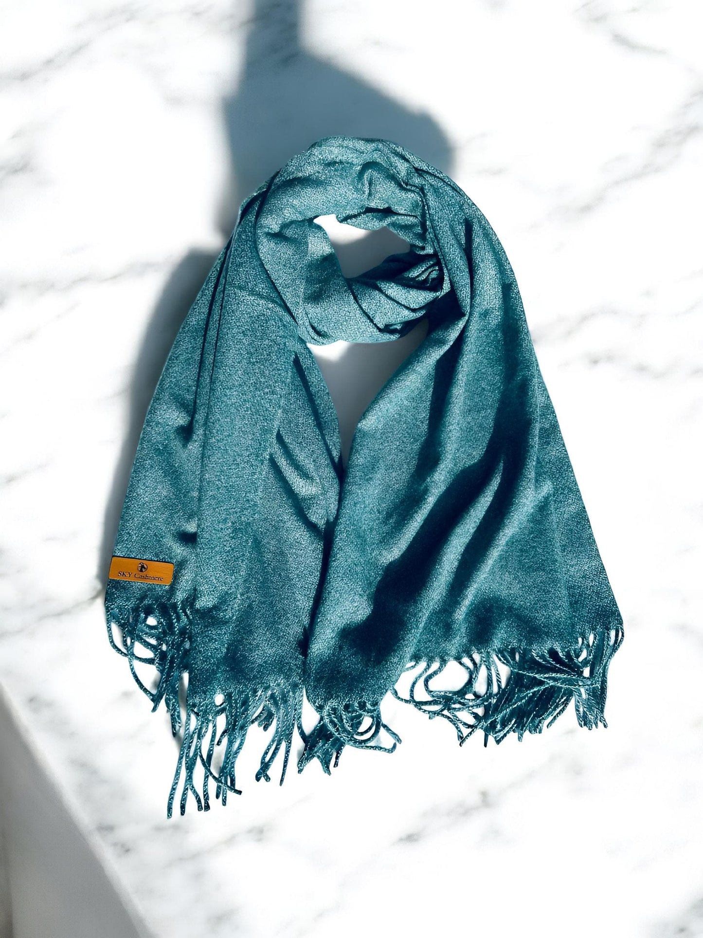 Winter Cashmere Scarf - Teal Blue