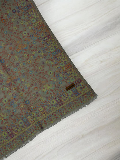 Mint Green Pink Floral Pashmina Hijab