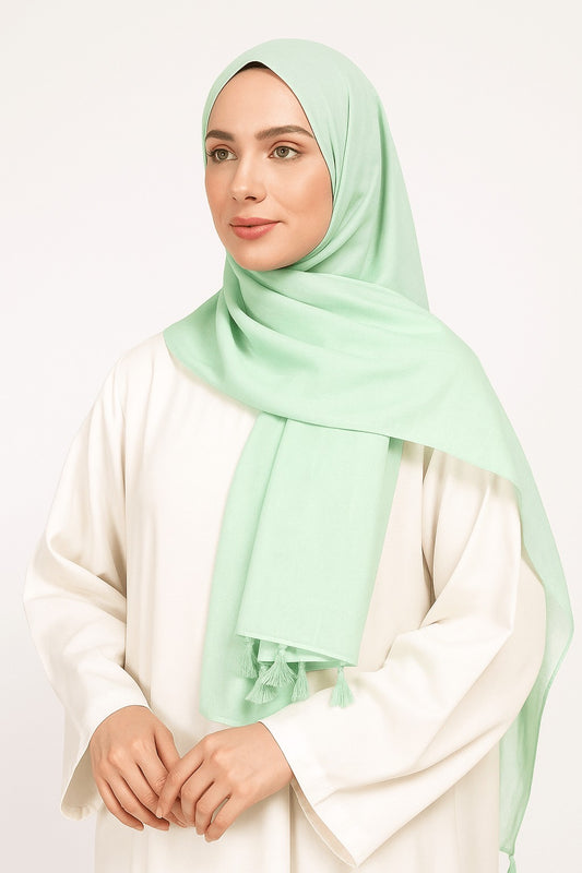Mint Green - Lawn Tassel Hijab