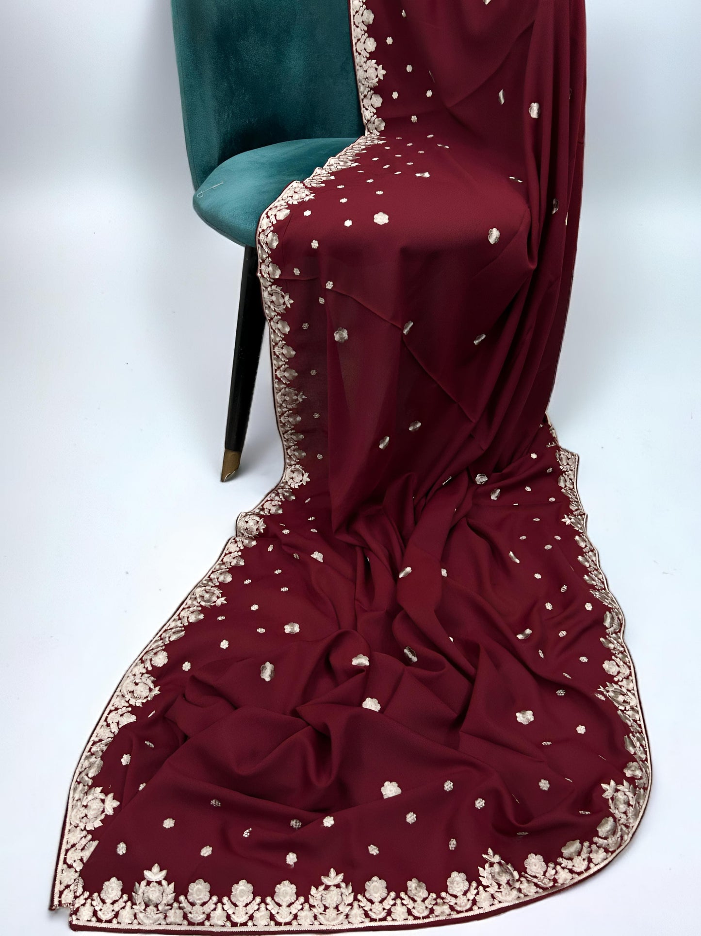 Red Pink Floral Shaal