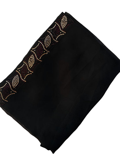 Black Curved Sparkle Shaal
