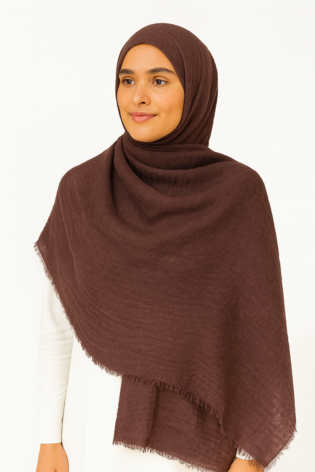 Dark Brown - Crimp Lawn Hijab
