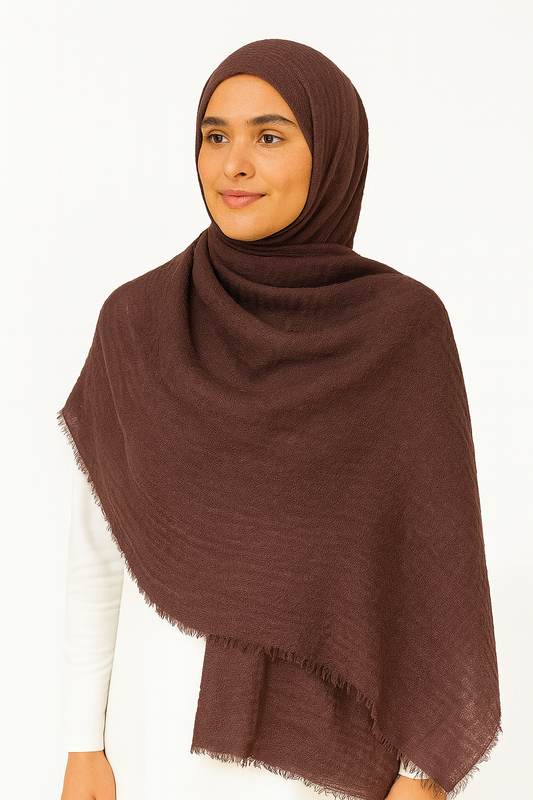 Dark Brown - Crimp Lawn Hijab