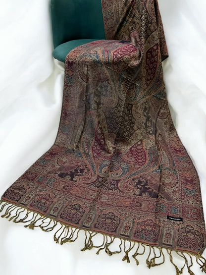 Magenta Pista Persian Paisley Dual-Tone Pashmina Hijab