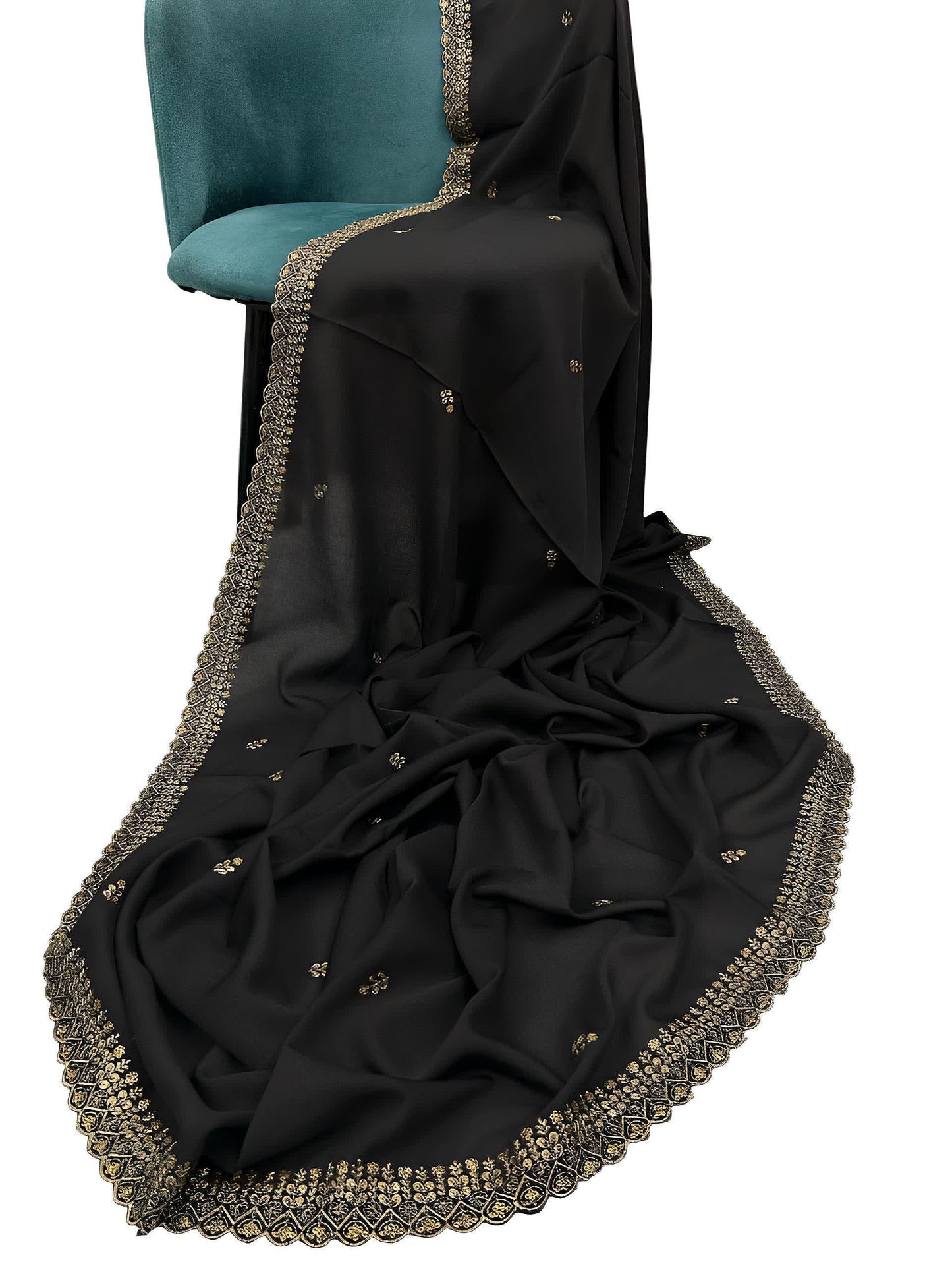 Black Double Brown Cutwork Shaal