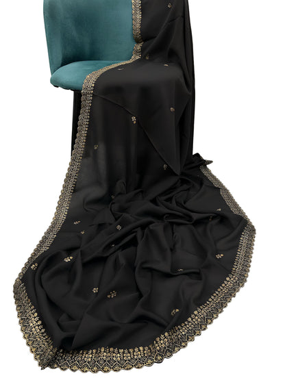Black Double Brown Cutwork Shaal