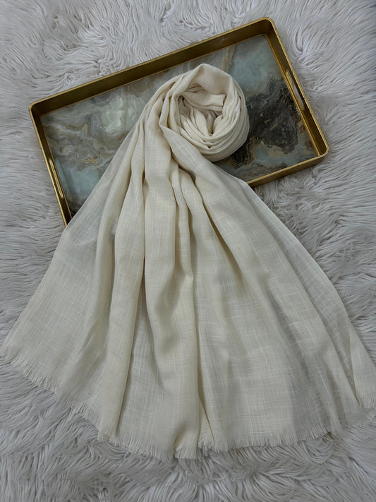 Cream White - Turkish Lawn Hijab