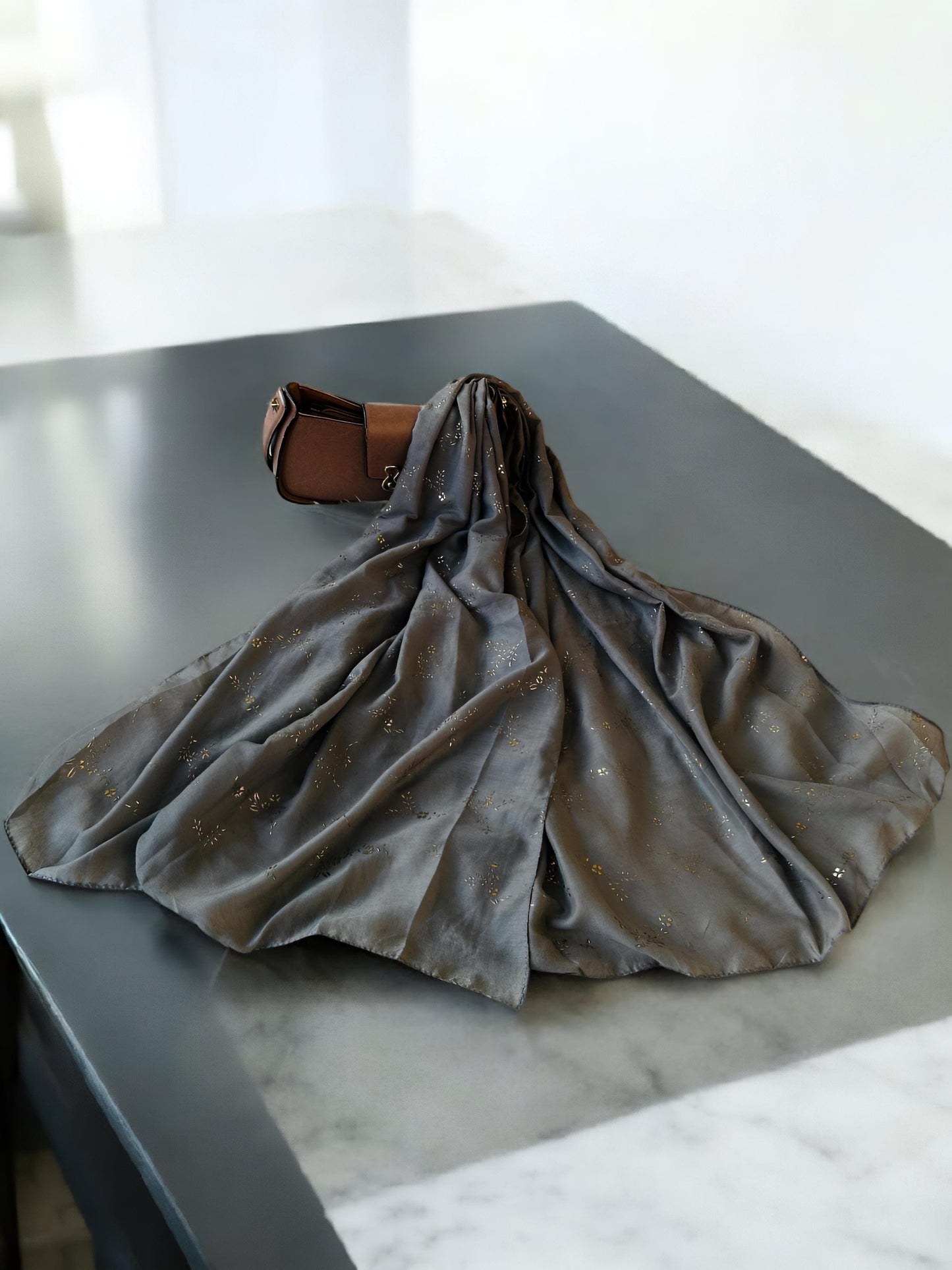 Grey Sparkle Sequence Hijab