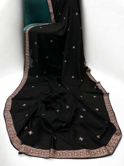 Black Diamond Double Embroidered Shaal
