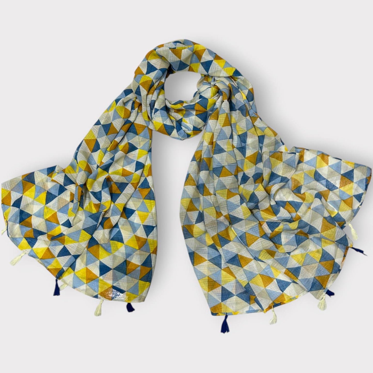 Blue Banana Checkered Printed Modal Hijab