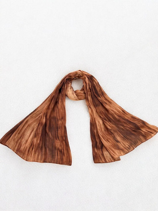 Dark light Brown Shaded Printed Modal Hijab