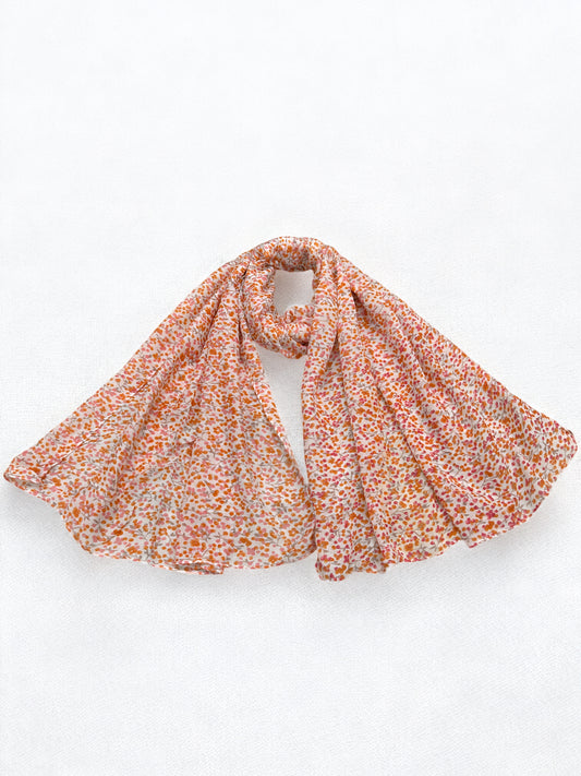 Rust Pink Cherry Blossom Printed Modal Hijab
