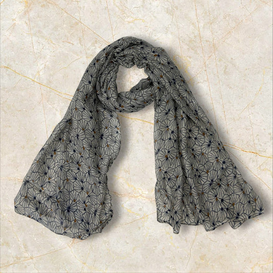 Grey Spiderwebs Printed Modal Hijab