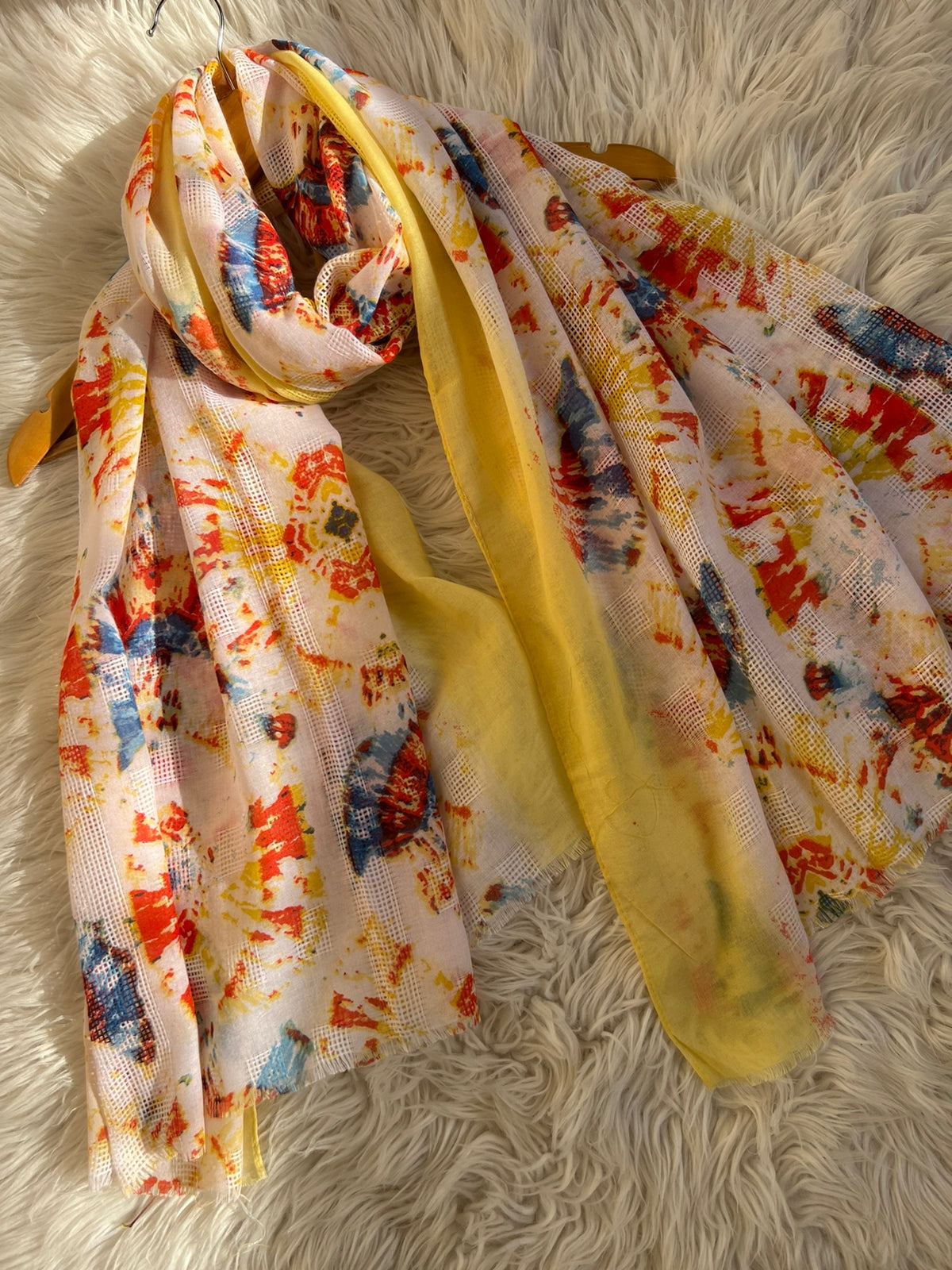 Premium Printed Hijabs - Lemon Squash