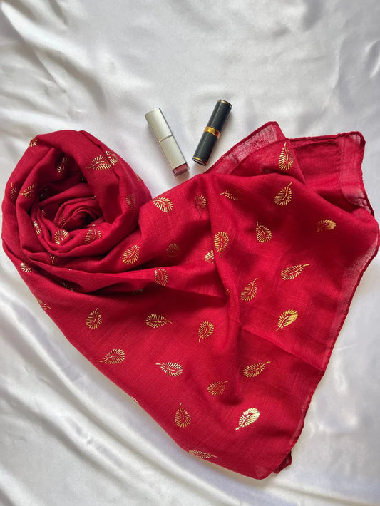 Red - Pietra Fancy Hijab