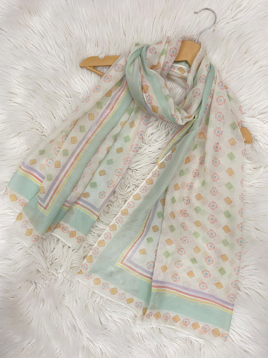 Delicate Pastel Printed Lawn Hijab