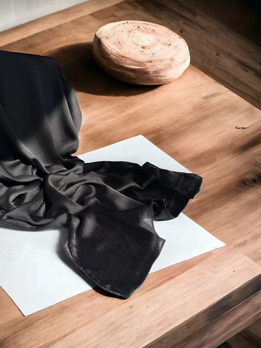 Black - Matte Silk Hijab