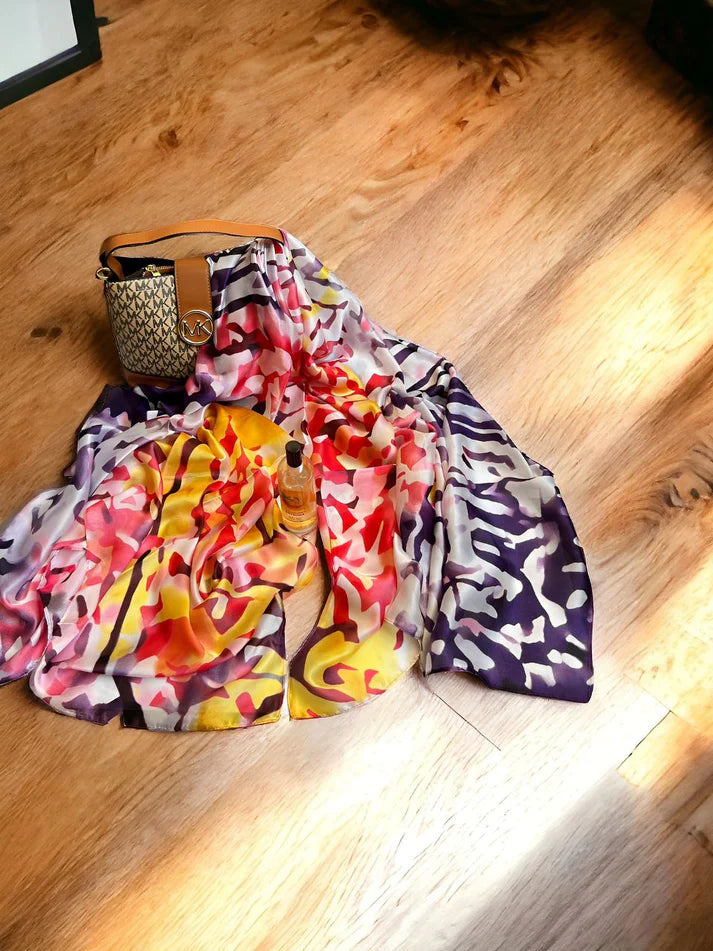 Large Satin Silk Scarf