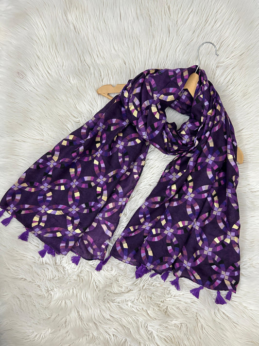 Plum Passion Printed Lawn hijab