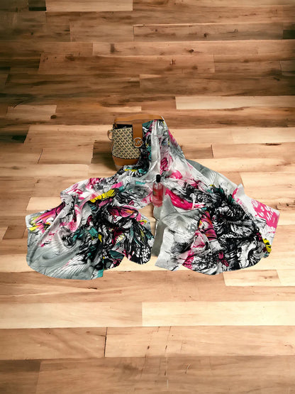 Large Satin Silk Scarf