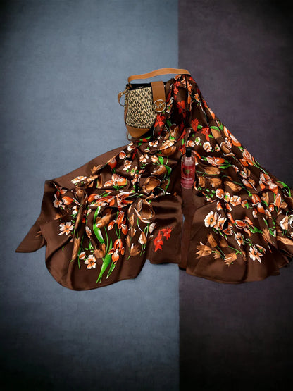 Large Satin Silk Scarf