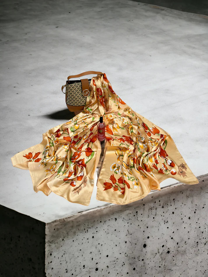 Large Satin Silk Scarf