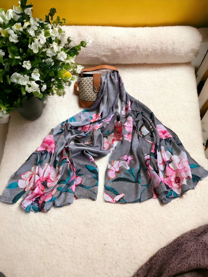 Large Satin Silk Scarf