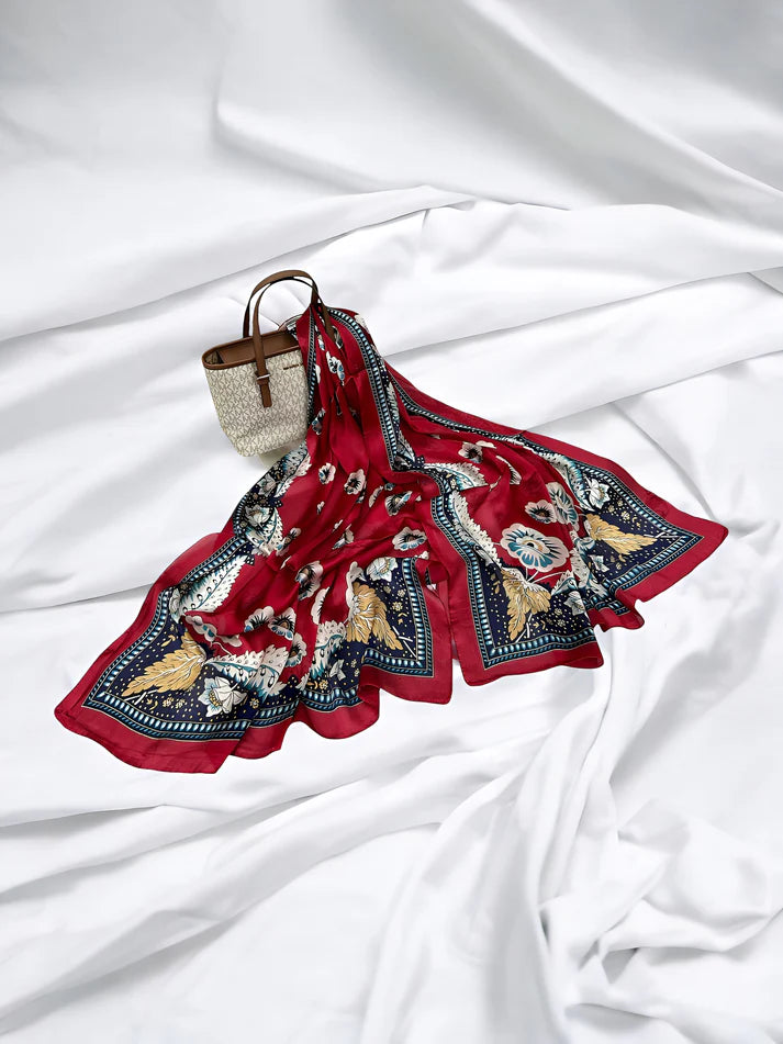 Large Satin Silk Scarf