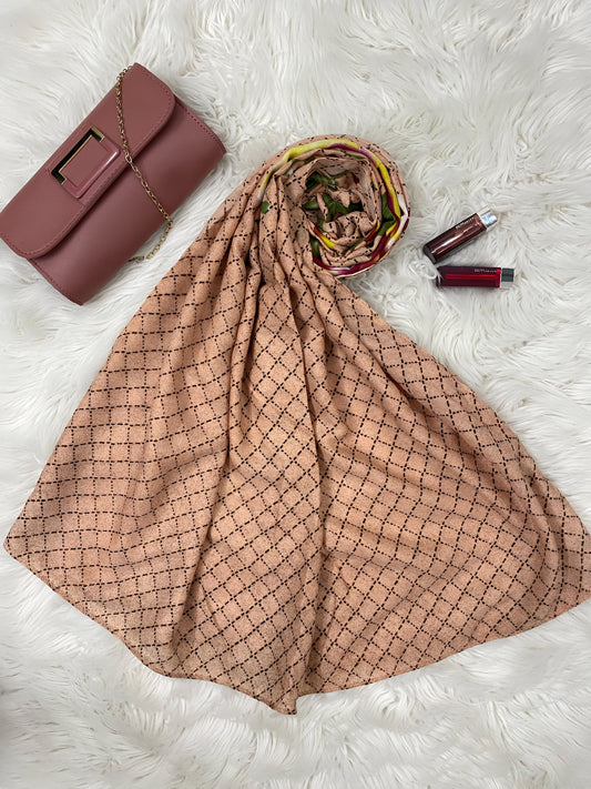 Bisque Cross Patterned